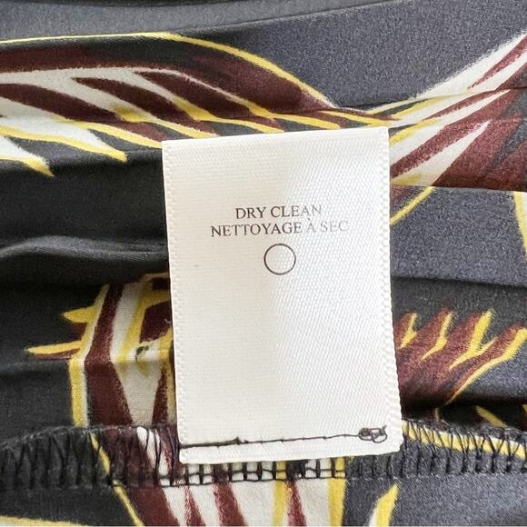 A.L.C. Rory V-Neck Long Sleeve Silk Print Dress Black Size 0 - Picture 13 of 16